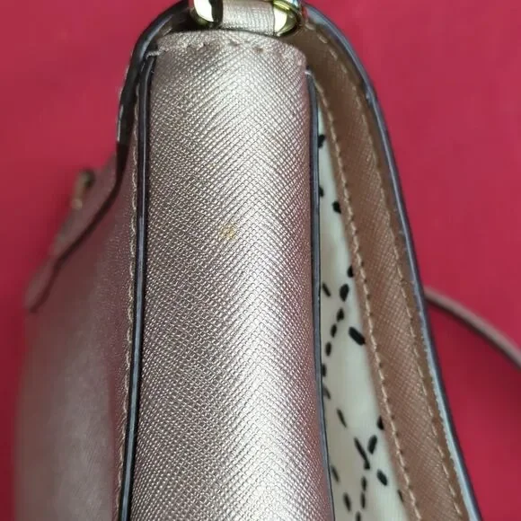 Kate Spade Greer Laurel Way Crossbody Bag Rose Gold Saffiano Leather - Picture 15 of 15